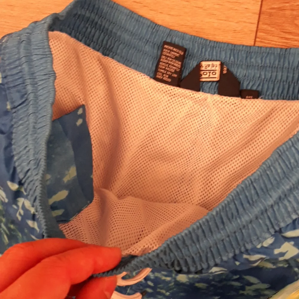 POLO RALPH LAUREN Recent‎ Blue Yellow Fish Corral Sz Large Mens Swim Trunks